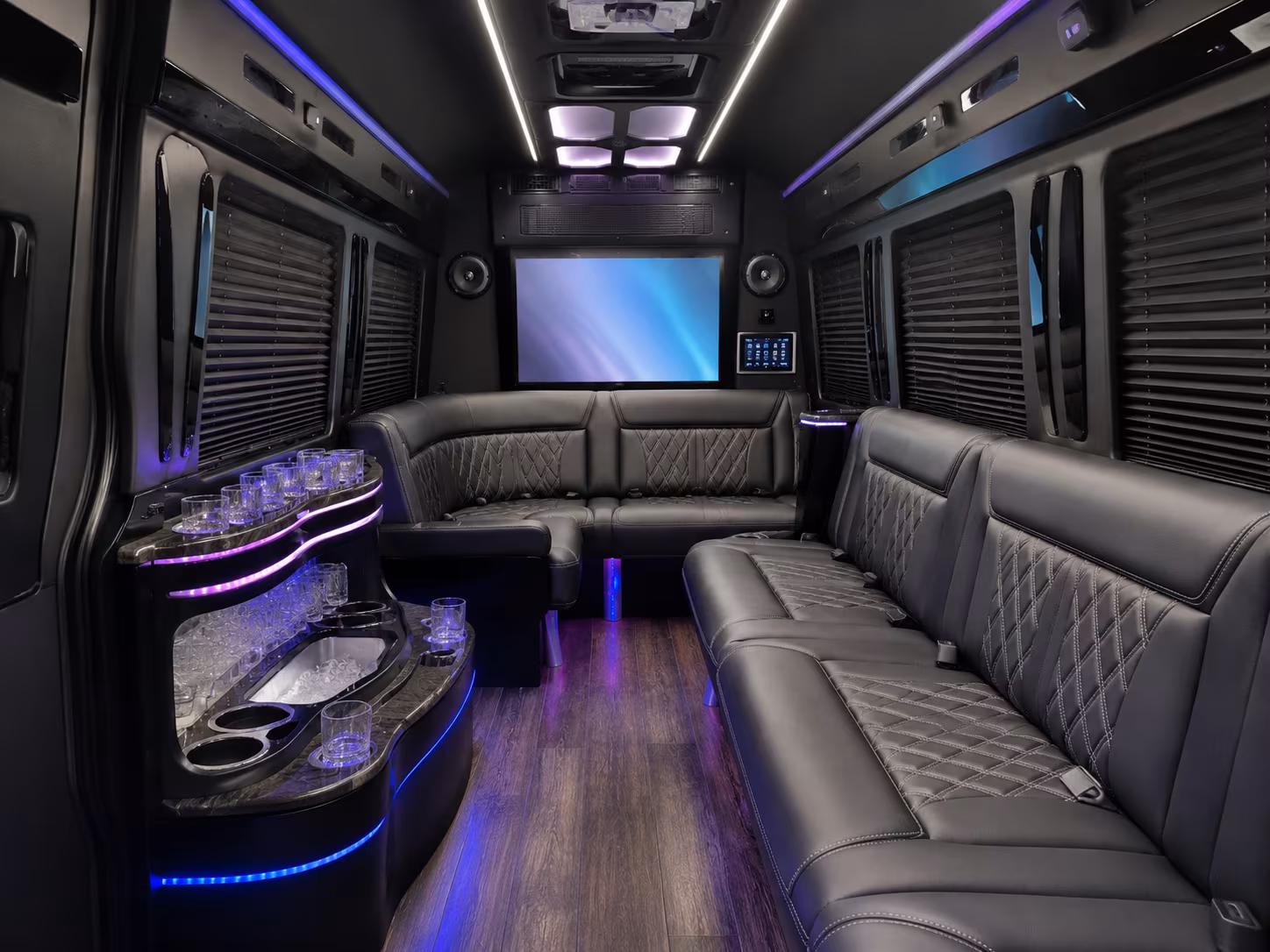 bus rental options for sandy trips