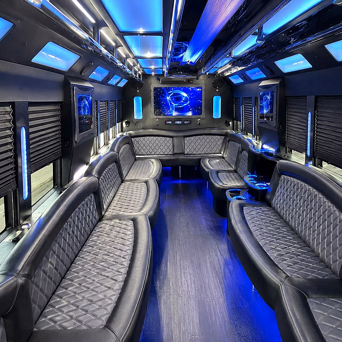 sandy 50 passenger party bus interior